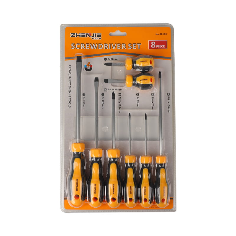 Set odvijača CRV s oštricom od 8 komada