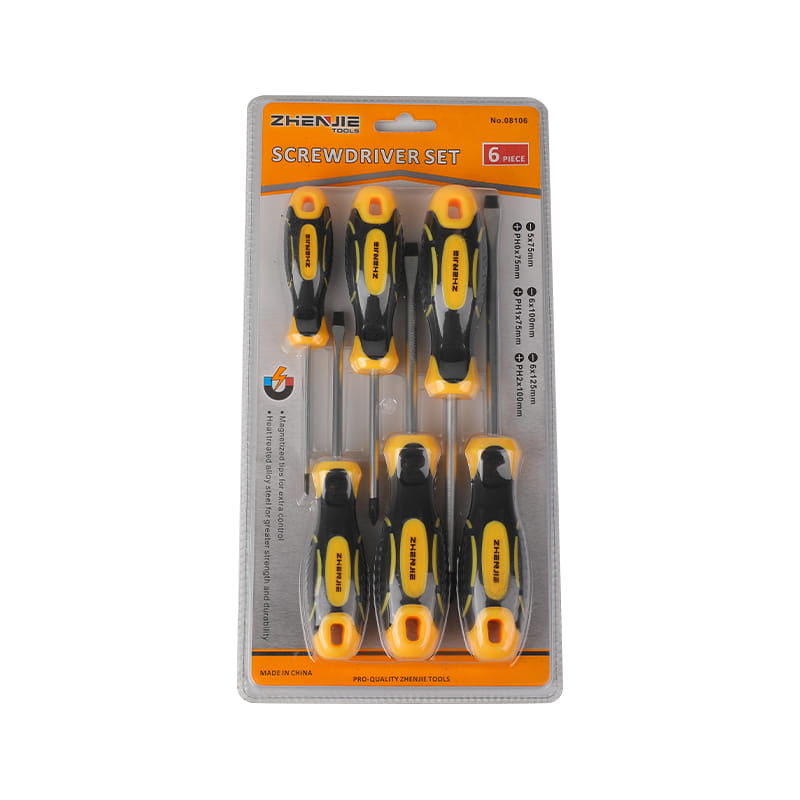 Set odvijača CRV s magnetiziranim vrhom od 6 komada i Phillips CRV