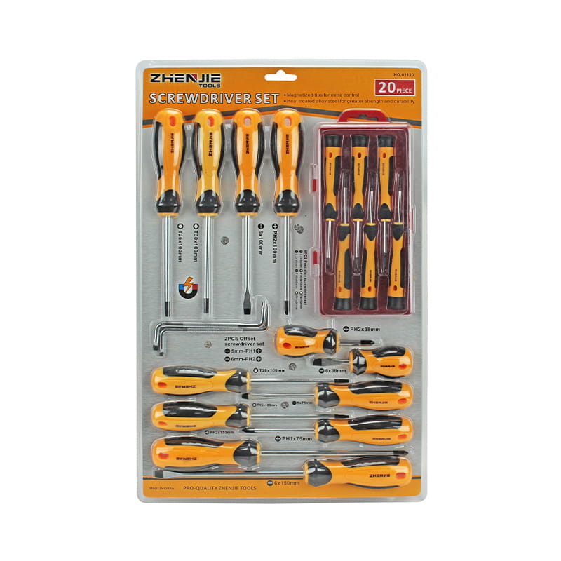 Dvostruko blister pakiranje od 20 komada, set Phillips i Torx odvijača s prorezima