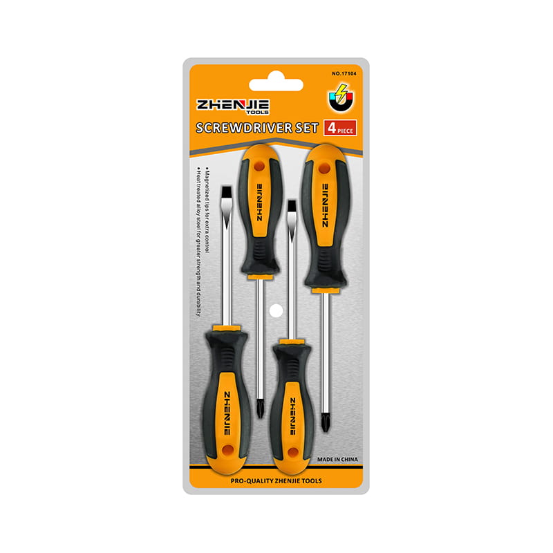 Dvostruko blister pakiranje od 4 komada s prorezima & set Phillips CRV odvijača