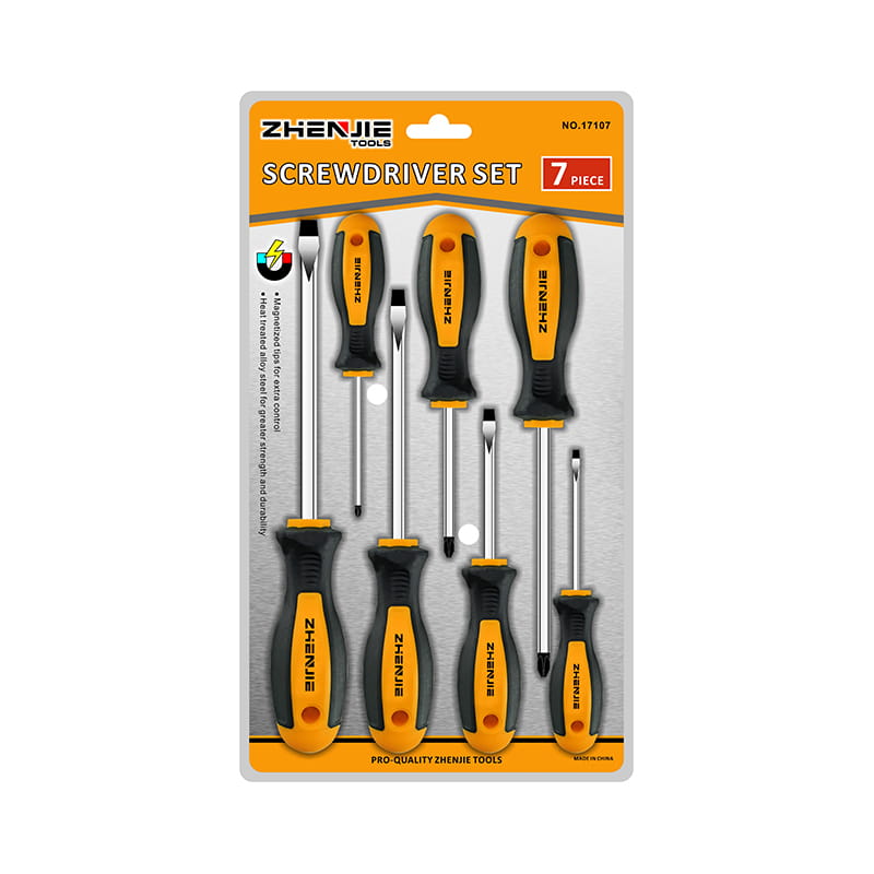 Dvostruko blister pakiranje od 7 komada s prorezima & set Phillips CRV odvijača